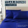 HC COLLECTION Queen Sheet Set, 4 pc Bed Sheets & Pillowcases Set - Machine Washable for Easy Care - Soft & Breathable All Season Microfiber Sheets with Deep Pockets - Royal Blue - Image 4