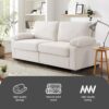 75" Couch for Living Room,3 Seater Sofa,Linen Fabric Deep Seat Couches with Upholstered Cushion and Storage Armrests for Small Space, Apartment(Beige) - Image 8