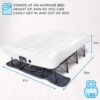 Ivation EZ-Bed (Queen) Air Mattress with Frame & Rolling Case, Self Inflatable, Blow Up Bed Auto Shut-Off, Comfortable Surface AirBed, Best for Guest, Travel, Vacation, Camping - Image 4