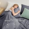 Bedsure Cooling Queen Sheet Set, Blend of Rayon Derived from Bamboo Sheets, Breathable Soft & Silky, GentleSoft™ Hotel Luxury Bedding Set, Deep Pocket Bedsheets for Hot Sleepers - Dimgray - Image 2