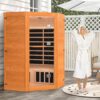 Far Infrared Wooden Sauna, 2-3 Person Indoor Wooden with 2 Bluetooth Speakers & 7 Color Lights & 7 Heating Panel, 2100W Canadian Hemlock Dry Sauna for Home,Intelligent Control Panel - Image 6