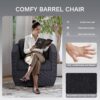 COLAMY Swivel Accent Chair, Round Upholstered Swivel Barrel Armchair Metal Base Fabric Chair Modern No Assembly Sofa Chair for Living Room Bedroom Reading Apartment Nursery,Dark Gray(2pc) - Image 4