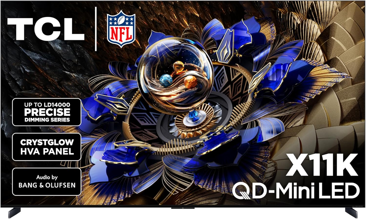 TCL 98-Inch X11K Series QLED 4K Smart QD-Mini LED TV with Google TV (2025 Model) Halo Control System, LD14000 Precise Dimming Series, HDR 6500 Nits Peak, Audio by Bang & Olufsen, 144Hz Refresh Rate
