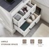 18" Farmhouse Nightstand with Charging Station,End Table with 2 Drawers Storage,Side Table,Bedside Cabinet for Bedroom,Living Room,White - Image 6