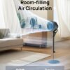 Dreo Fan for Bedroom, 80° Oscillating Standing Fan, 25dB Quiet, 80ft Pedestal Fans for Home Office, 90° Manual Vertical, 3 Speeds, Remote, 34-41" Adjustable Height, Air Circulator - Image 2