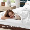 Bedsure Cotton Percale King Size Sheet Sets - 100% Cotton Bed Set for King Size Bed, Breathable & Crirsp Soft Sheets, Deep Pocket Up to 16 Inches, Bedding Bedsheets & Pillowcases, White - Image 2