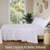 RUVANTI 100% Organic Cotton Sheets Queen Size Set, 4 Pieces, Soft & Breathable Percale Weave Bedding, Deep Pocket 16" Hotel Standard, Crisp Cool Feeling, Durable, Dyed Sheet, Obsessed Stems - Image 6