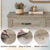 LIKIMIO Dresser for Bedroom, Modern 6 Drawer Double Dresser for Bedroom with Black Handle, Wide Wood Dressers & Chests of Drawers, 6 Drawer Dressers for Hallway, Gray - Image 5