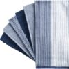Premium Kitchen Dish Hand Towels (20”x 28”, 6 Pack) | Large,Cotton Flat & Terry Highly Absorbent Tea Towels Set with Hanging Loop | Navy Blue - Image 3