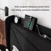Feonase Queen Bed Frame with Charging Station, Upholstered Platform Bed Frame with Wingback Storage Headboard, Solid Wood Slats Support, No Box Spring Needed, Black - Image 5