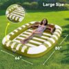 Pool Wave Inflatable Pool Lounger Floats, 80" x 66" Large Tanning Bed for Adult Kids, Outdoor Sun Bathing Floating Blow up Raft W/Pillow, Spray Water Mat, Summer Beach Lake Family Party Gift - Green - Image 2