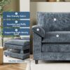 YESHOMY Sectional Modular Sofa U Shaped Chenille Fabric Couch with High Supportive & Soft Sponges and Removable Ottoman, Sleeper Comfy Upholstered Furniture for Living Room, Blue - Image 7