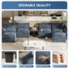 YESHOMY Sectional Modular Sofa U Shaped Chenille Fabric Couch with High Supportive & Soft Sponges and Removable Ottoman, Sleeper Comfy Upholstered Furniture for Living Room, Blue - Image 5