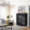 EnHomee Black Dresser for Bedroom with 12 Drawers Dressers & Chests of Drawers for Bedroom, Fabric Storage Dresser,11.9" D x 40.7" W x 43.8" H - Image 6