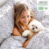 RUVANTI 100% Organic Cotton Sheets Queen Size Set, 4 Pieces, Soft & Breathable Percale Weave Bedding, Deep Pocket 16" Hotel Standard, Crisp Cool Feeling, Durable, Dyed Sheet, Obsessed Stems - Image 5