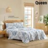 HLC.ME Rose Toile Floral Bed Sheets - 4 Piece Bed Sheet Set - Wrinkle Resistant & Ultra Soft - Fits Mattresses up to 15 Inches Deep (Queen, Blue) - Image 3