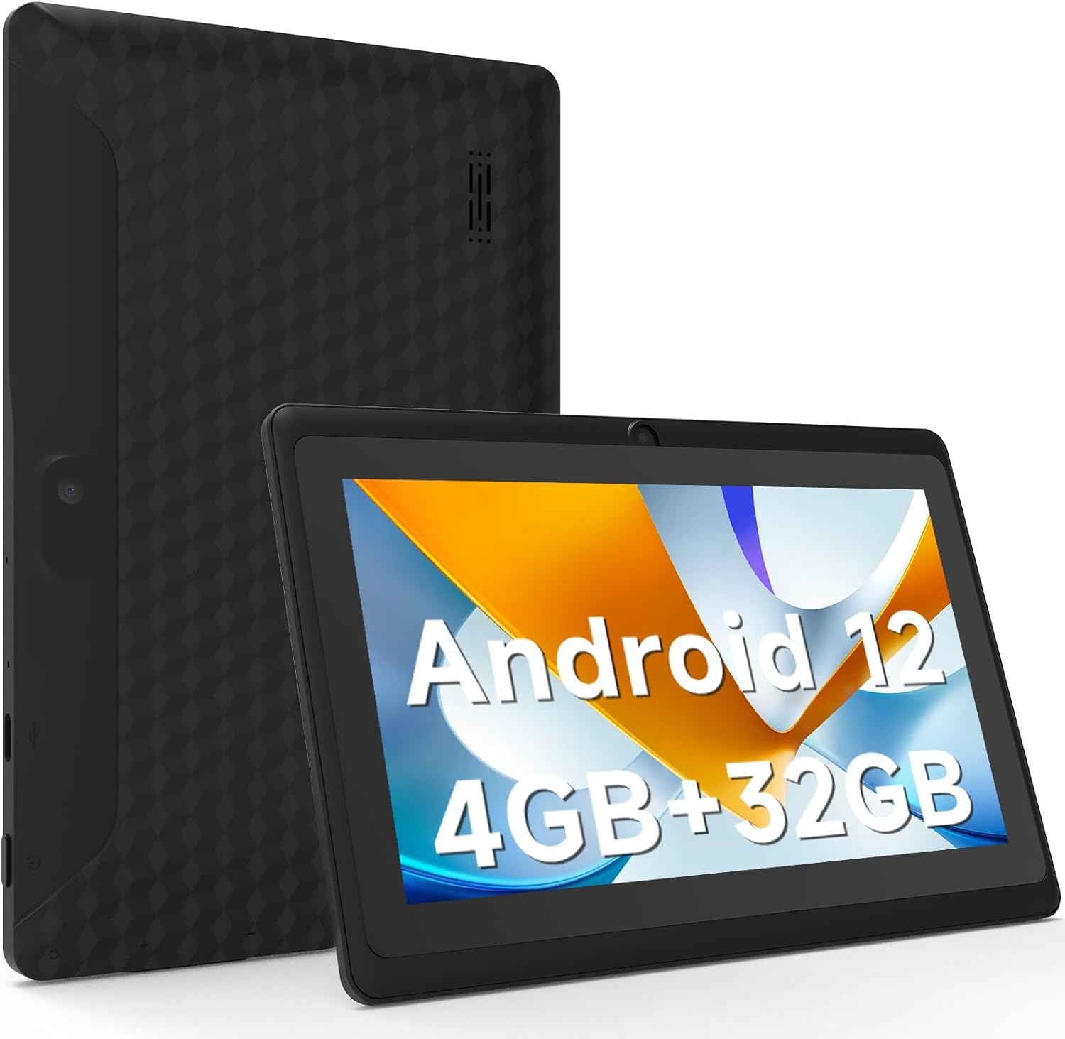 Tablet 7 inch Android 12 Tablets, 4GB RAM 32GB ROM 1TB Expand, Quad-Core Processor Tablet PC, WiFi, Bluetooth, 3000mAh Battery, 1024 x 600 HD IPS Touch Screen, 2MP+5MP Dual Camera, GMS Certified
