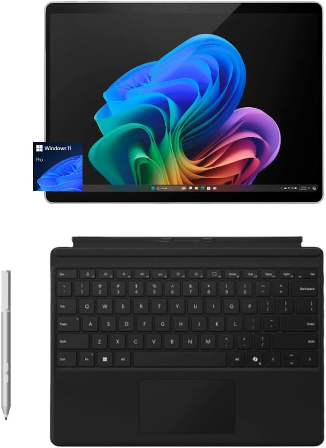 Microsoft Surface Pro 11 Bundle, 2-in-1 Tablet with Pro Keyboard and Surface Pen, Copilot+ PC, 13" Touchscreen OLED, Snapdragon X Elite, 32GB RAM, 2TB SSD, Windows 11 Pro, Platinum