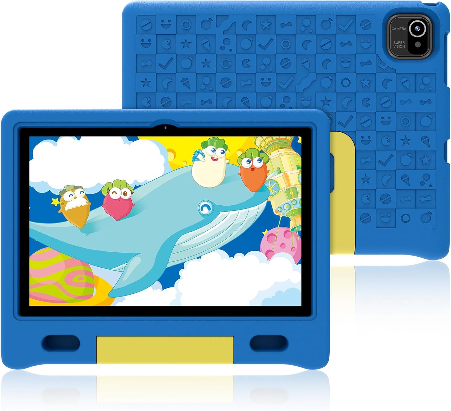 Kids Tablet 10 inch, Tablets for Kids Ages 3-7 with EVA Case, 32GB Storage(TF Expand 512GB), Pre-Installed Google Kids Space, Family Link, Child Education Contents, 5000mAh Battery - Blue